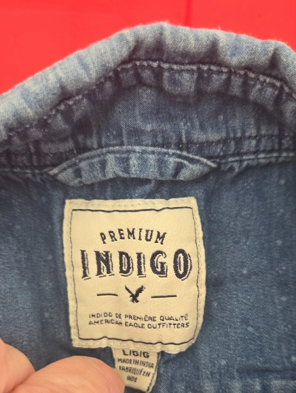 Indigo AE Men's Short-Sleeve Button-Down Denim Shirt - Blue